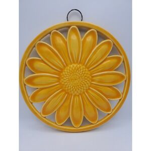 Sunflower Cast Iron Enamel Trivet & Wall Plaque #2